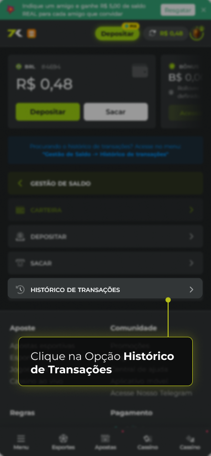 Como acessar meu histórico de Transações? 3